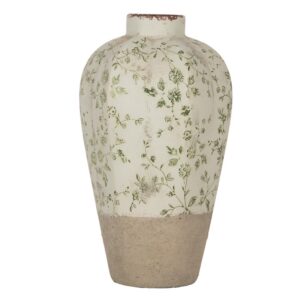 6ce1936s vaso o 17x29 cm verde ceramica fiori